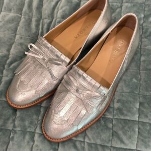 Talbots silver loafers